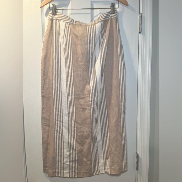 NWT BCBG Striped Linen Skirt - Picture 2 of 4